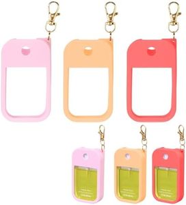 Hand Sanitizer Spray Case Compatible with Touchland Power Mist 1 oz – Silicone Case with Keychain for Touch Land Mist 1 fl oz（30 ml）, Hand Sanitizer Accessory for 1 fl oz (Red+Orange+Pink, 3 Pack)