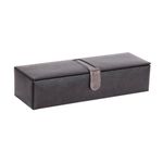 Mele & Co Alfie 1500 Black Genuine Bonded Leather 5 Watch Display Box