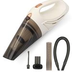 Handheld Vacuum Cleaner, Cordless Vacuum Cleaner for Car, Portable Lightweight Vacuum Cleaner, Deep Cleaning with Powerful Suction - Car, Home, Kitchen, Desk, Travel, Bedroom, Carpet (White)
