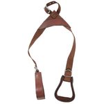 Tough-1 Kids Nylon Slip-On Stirrup Set (Leather Covered Stirrups) - Brown - Kids