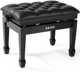 AKLOT Hydraulic Piano Bench, Keyboard Bench with Padded Cushion, Ajustbale Heavy Duty Piano Seat with High-Density Sponge, Piano Stool 23.22"X 15.75" Solid Wooden Piano Chair for Pianist（Black