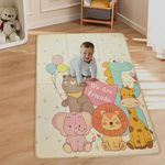 StarAndDaisy Play Mat for Babies, Toddlers & Infants/Baby Mats for Floor with Double Sided, Water Proof/Baby Play Mat for Kids Reversible & Foldable Design (Jungle +Giraffe)