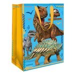 Jurassic Park Boys Gift Bag, Perfect for Birthday Boys of Any Age, Dinosaur Gift Bag, Size 33 x 26 x 13.5 cm, Blue & Yellow