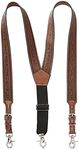 Nocona Belt Co. Men's Detail Tool Leather Suspender, tan Medium