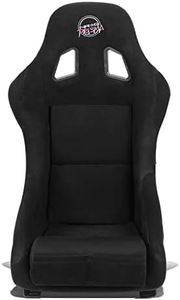 NRG Innovations NRG-FRP-303BK-PRISMA Prisma Fixed Back Bucket Racing Seat 6-Point Harnesses, Size M, Black Seat Cover