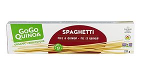 GoGo Quinoa Pasta Organic Rice and Quinoa Spaghetti | Gluten-Free | Non-GMO | Vegan | Made In Canada | Corn-Free, Dairy-Free, Egg-Free, Soy-Free | 227g