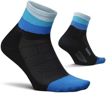 Feetures Elite Light Cushion Quarter Solid - Sport Sock with Targeted Compression - Oceanic Ascend, XL (1 Pair)