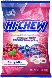 HI-CHEW Berry Mix, Pack of 6 Bags, 3.17oz each | Blackberry Cherry Raspberry | Unique Fun Soft & Chewy Taffy Candy | Immensely Juicy Fruit Flavors | Individually Wrapped for Sharing