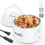 Aotto Electric Lunch Box, 50/70/80W 3 in 1 Portable Food Warmer Heated Lunch Boxes for Adults, Food Heater for Car/Truck/Travel/Office/Work/Home 12V 24V 110V Mini 32oz Leakproof White