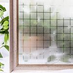 Graphixdesign Self-Adhesive Privacy Glass Window Film Home Office Static Window Paper Decorative Window Covering for Bathroom (Green Colorful Patti, 24x120 Inch)