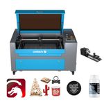 OMTech CO2 Laser Engraver and Cutter for Wood 60W, Leather, Laser Engraving and Cutting Machine with 400x600mm Bed, Ruida Control Panel(with Lightburn&Rotary Cutter)
