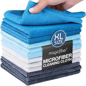 MagicFiber Microfiber Cleaning Cloth - 12 Pack, Large 13" x13” Highly Absorbent Streak-Free Micro Fiber Cleaning Rags Towels for House, Car, Windows, Housekeeping, Household Dusting, Kitchen