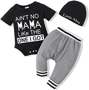 Renotemy Baby Clothes for Boys Summer Baby Boy Stuff Newborn Outfits Preemie Baby Boy Clothes 3-6 Months Blacks