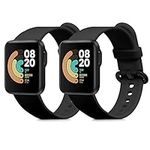 kwmobile Straps Compatible with Xiaomi Mi Watch Lite/Redmi Watch Straps - 2x Replacement Silicone Watch Bands