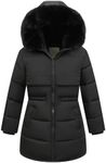 CICVSOC Girl's Winter Long Coat Parka Kids Warm Hooded Puffer Jacket Water Resistant