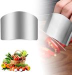 XieJY Stainless Steel Finger Guard, Universal Fit Adjustable Finger Protector for Cutting Food, Premium Slicing Tool, Silver