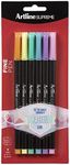 Artline 0.4 mm Supreme Fineliner Pastel Pens 6 Pack, Assorted