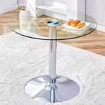 LUFTUT Round Glass Dining Table,35"