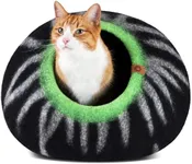 MEOWFIA Cat Cave – Premium Felt Cat Bed for Indoor Cats, Handmade 100% Merino Wool (Vivid Shades) (Medium, Shining Tiger)