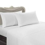 Egyptian Bedding Luxurious Hard-to-FIND Organic 100% Viscose from Bamboo 800 Thread Count 4-Piece Bed Sheet Set, Queen Size, White Solid Color, Deep Pocket