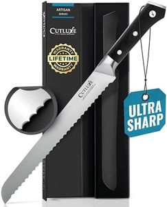 Cutluxe Bread Knife – 10" Serrated Knife for Homemade, Sourdough Bread – Forged High Carbon German Steel – Full Tang & Razor Sharp – Ergonomic Handle Design – Artisan Series