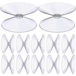 flintronic 12 PCS Double Sided Suction Cups, 20mm PVC Plastic Suckers Without Hooks, Slip-proof Clear Suction for Home Decoration, Outdoor, Kitchen, Window, Glass, Mirror, Pads, Table Top