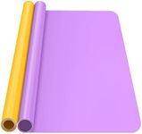 Silicone Mat, IKOCO 15.7"x 11.8" Silicone Craft Mat for Playdough A3 Large Art Mat Nonstick Silicone Sheet for Epoxy Resin Jewlery Casting, Purple&Yellow