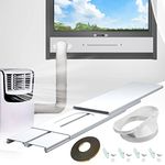 Gulrear Portable AC Window Vent kit,Universal Portable Air Conditioner Window Kit with 3 Adjustable Slide Seal Plates and 5.0" Hose Adapter Adjust Length from 25.5" to 47" Sliding Window AC Vent Kit…