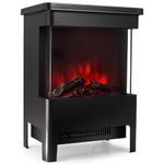 VonHaus Electric Stove Heater 1900W – Electric Fireplace – Indoor Log/Wood Burner Effect, Freestanding Fire, Portable, LED Flame, Adjustable Thermostat, Glass Panel, Black – 2 Year Warranty