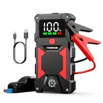 FNNEMGE Car Jump Starter, 5000A Peak 24800mAh 12V Jump Starter Battery Pack(Up to All Gas, 8.0L Diesel Engine),with USB Charge Output Port,LED Light,HD Large Screen