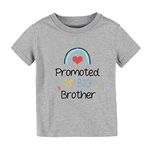 Baby Boy Promoted to Big Brother T Shirts Tops Toddler Big Brother Tees Clothes Outfit (Rainbow-Gray, 3-4 Years)