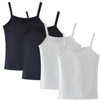 Lohhbve 4 Pack Kids Classic Solid Camisole Undershirts for 2-10 Years Toddler Girls Cotton Racerback Tank Top Multipack