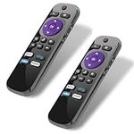 (2 Pack) Gvirtue Universal Remote Control Fit for RCA Roku Smart TV 32 40 43 49 50 55 60 65 70 inch, and Replacement for TCL Haier Philips LG Hitachi Element Sanyo Roku Smart 4K LED LCD HDR UHD TV