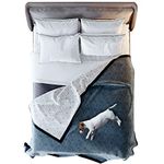 Victoria Orton 100% Waterproof Blanket for Bed, Couch & Sofa - Large, Soft Pet Throw - 90"x 90" - Reversible, Washable - Leak Proof Bed Cover For Dogs, Pets & People (King/Queen Size - Blue,White)