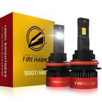 Firehawk 9007/HB5 LED Bulbs 40000LM 990% Brightness 6000K Cool White Plug and Play Halogen Replacement Conversion Kit 2024 Upgraded, Pack of 2