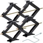 Set of 4 Camper Trailer RV Stabilizer Jacks, 7500Lb Heavy Duty 24" RV Stabilizer Leveling Scissor Jack with Crank Handle & Drill Sockets for Travel Trailer Camper, Black