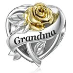 Silver Grandmother Charm for Pandora Nana Grandma Heart Bead Charm Gift