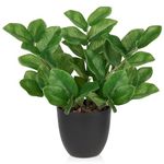 Arborus Faux Plants Indoor, Artificial ZZ Plants in Black Pot Fake House Silk Plants for Home Office Dining Table Shelf Decor Bathroom Aesthetic (Green, 1Pack)