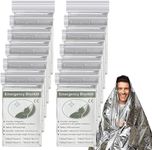 Emergency Blanket,Emergency Foil Blanket– 83" x 63" (210 x 160 cm) Survival Reflective Thermal Blanket Perfect for Outdoors, Hiking, Survival, Marathons or First Aid, Emergency Supplies (12PCS)