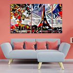 VIBECRAFTS Abstract Art Premium Canvas Five Pieces Painting of Eiffel Tower in Paris For Home|Office|Living Room|Gift (PTVC5Pcs4_8689)