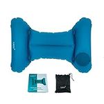 FLMAIPU Inflatable Travel Nursing Waist Pillow, Blow Up Lumbar Body Back Support Pillow for Airplane Long Flight Journey Travel Airplane/Car/Bus/Train/Office (Blue Ocean)