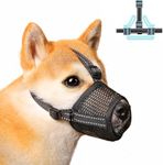 Dog Muzzle, Dog Muzzle to Prevent Eating, Soft Air Anti Biting Barking Chewing Mesh Muzzle, Breathable Drinkable Adjustable Loop Pets Muzzle for Small Medium Large Dogs (M)