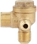 Brass Check Valve, Non-Return Lightweight Air Compressor Check Valve, 3-Port for Central Pneumatic Air Compressor Industrial Use