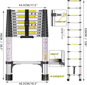 3.2M Telescopic Ladder – Stainless Steel Extension Ladder