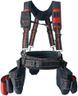 MELOTOUGH Pro Framer Combo System- Tool Belt with Suspenders Tool Bag Suspenders Heavy Duty Carpenter Tool Belt and Multi Function Tool Belt Suspenders（red