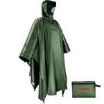 Andake Durable Waterproof Rain Poncho for Hiking & Backpacking, Reusable Outdoor Gear with Transparent Window Men & Women, Storm-Ready for Long-Distance Trekking