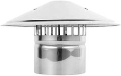 Stainless Steel Chimney Cap,Roof Windproof Rain Cap Mushroom Shaped Hood Kitchen Hood Exhaust Pipe Smoke Cap, Chimney Cowl Cap,170mm/6.7Inch