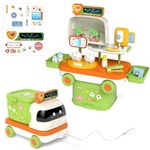 SOLMAN Doctors Set for Kids 3 year old,Dentist Toys for Kids 2 in 1,Medical Pretend Role Play Educational Toys for 3 4 5+ Year Old Children,3 4 5 6 Year Old Grils Boys Birthday Gifts