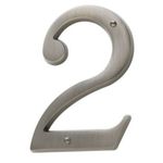 Baldwin Estate 90672.003.CD Solid Brass Traditional House Number Two in Polished Brass, 4.75"