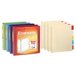 Cardinal 3 Ring Binder Economy Pack, Binders for School and Office, 4 Sets of Binder Dividers, Durable 1.5 Inch, Holds 350 Sheets, ClearVue Binder, Non-Stick, Assorted Colors, 4 Pack (79551)